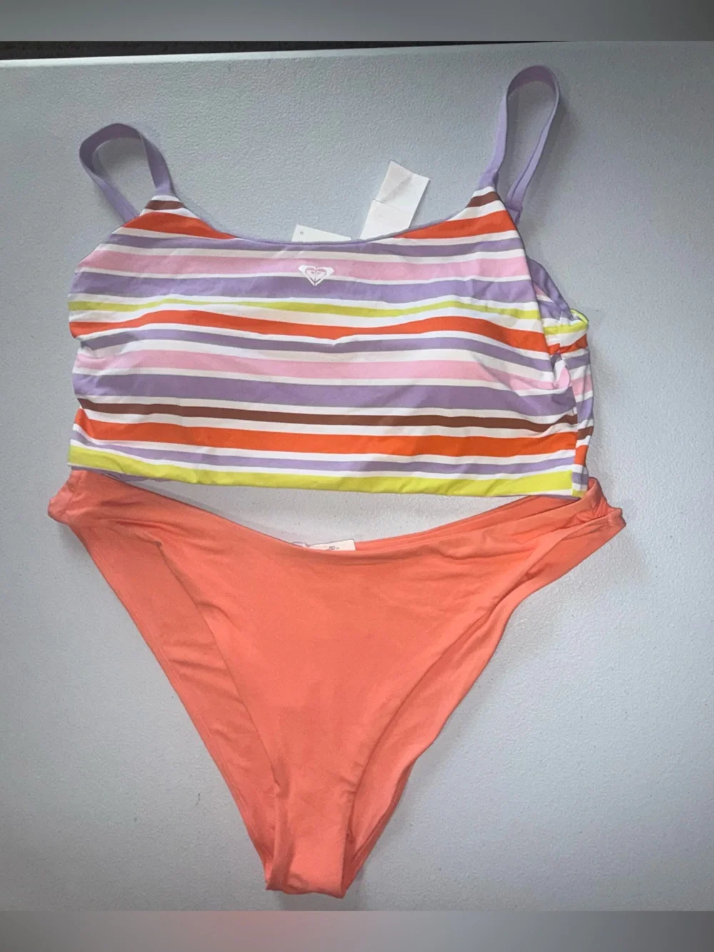 ROXY x Kate Bosworth NWT Striped Bikini Set XXL Colorblock 2-Piece Swimwear